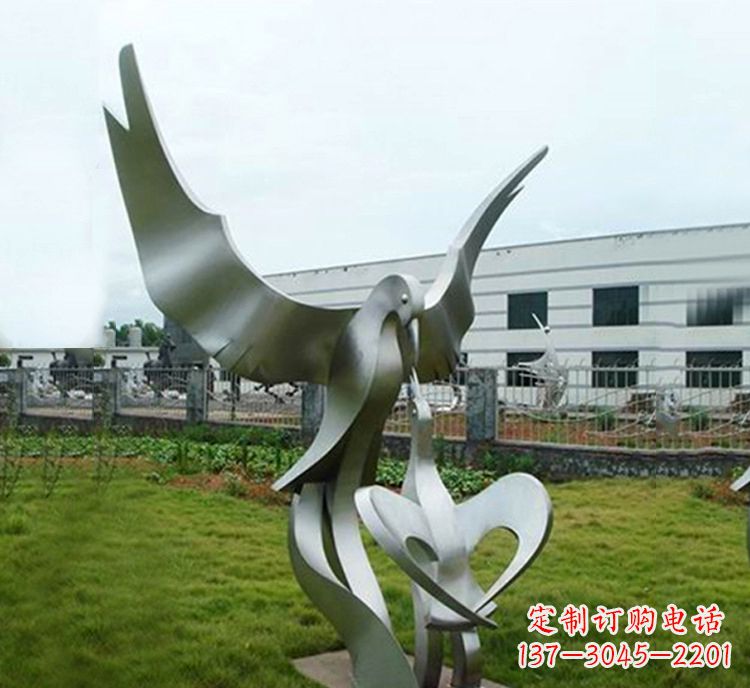 宁德“喂食”不锈钢动物鸟类景观雕塑,公园校园中国文化传承雕塑