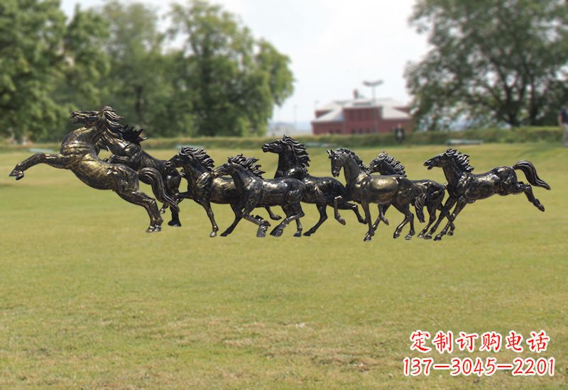 宁德八骏图八匹马群铜雕