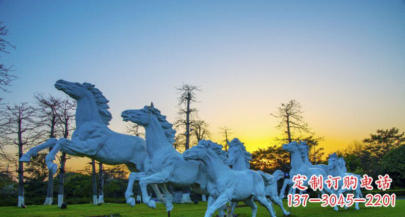 宁德奔跑的马群城市公园景观铜雕