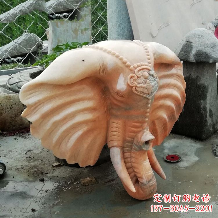 宁德壁挂喷水大象头雕塑