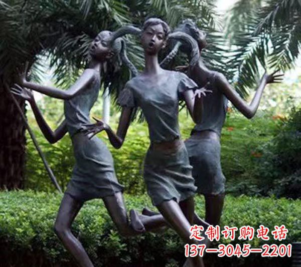 宁德编花篮的女孩人物铜雕