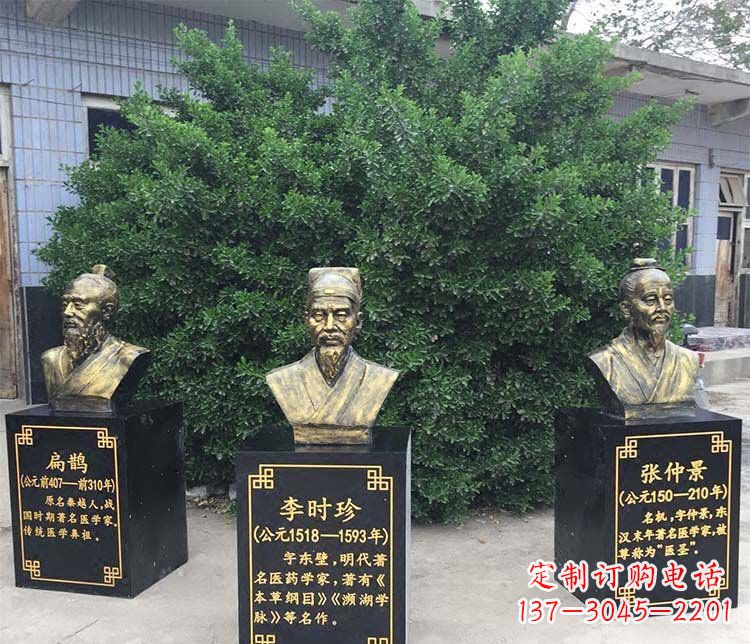 宁德扁鹊李时珍张仲景胸像古代人物铜雕