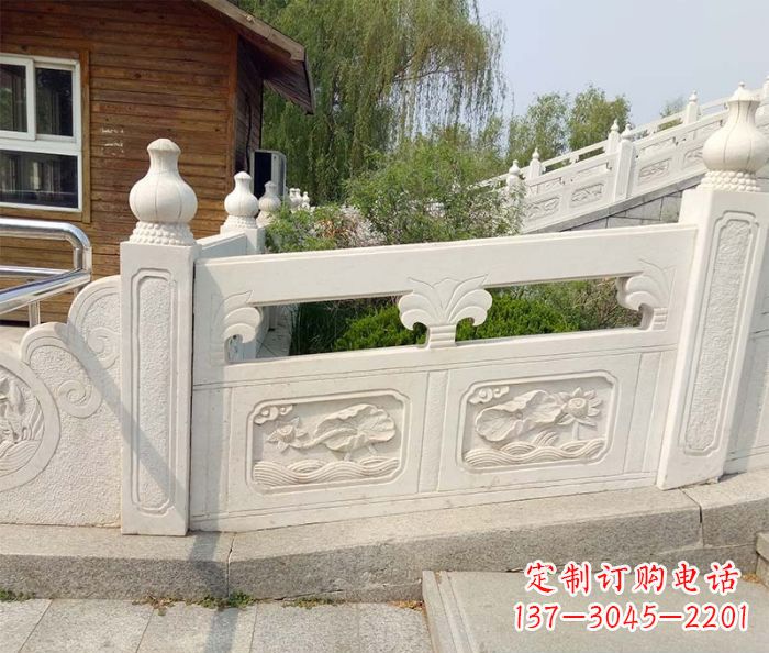 宁德别墅景观汉白玉石浮雕栏板 (2)