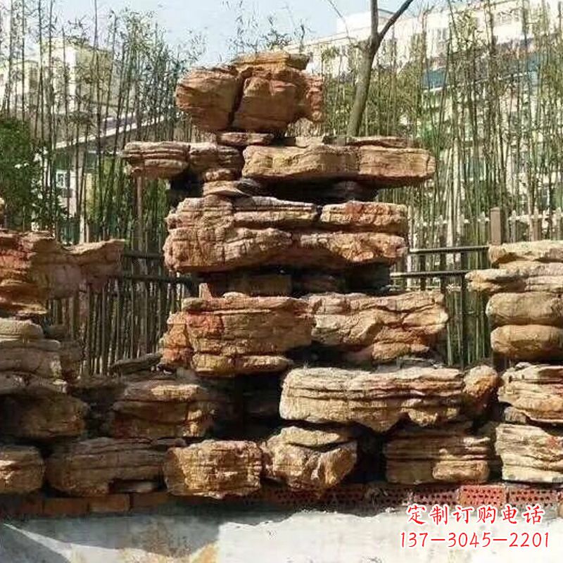 宁德别墅庭院千层石奇石假山
