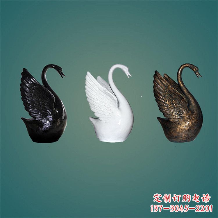 宁德玻璃钢制天鹅雕塑,点缀水景水池