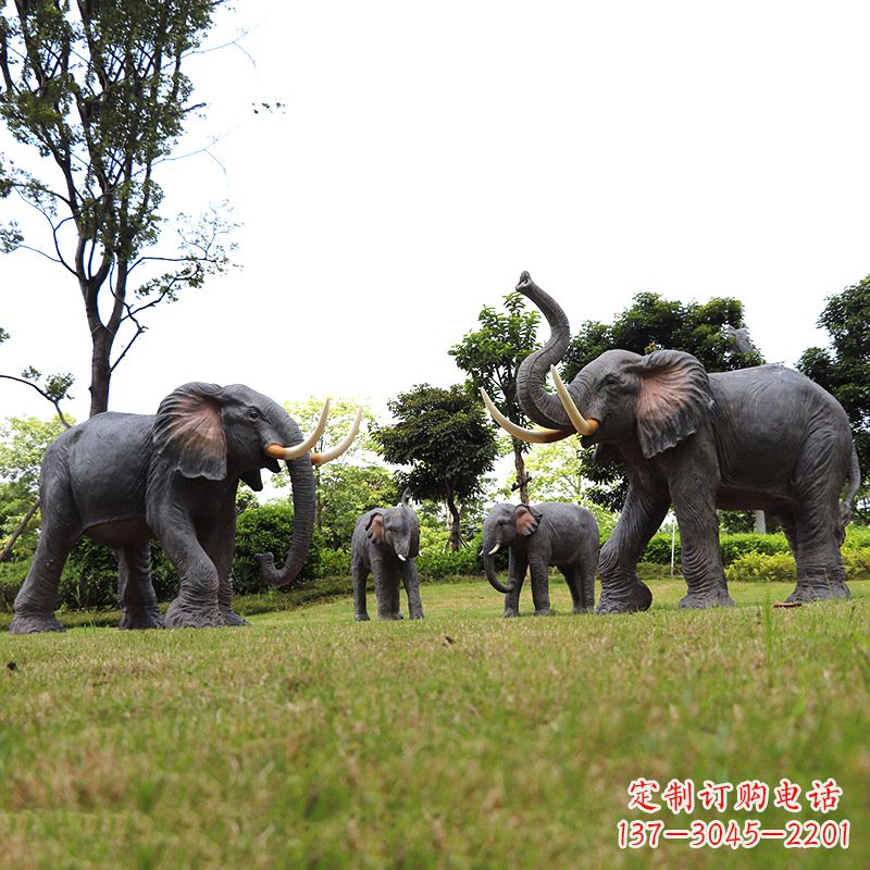 宁德玻璃钢大象雕塑传承古老文化，点缀园林景观