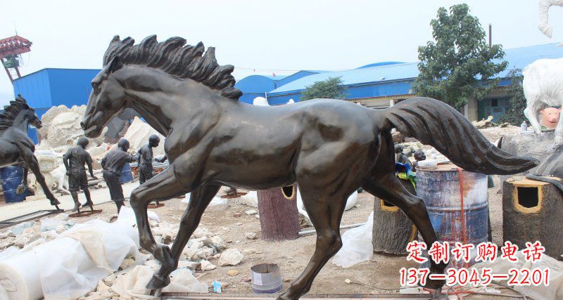 宁德玻璃钢仿铜马广场动物雕塑精美雕塑装点繁华城市