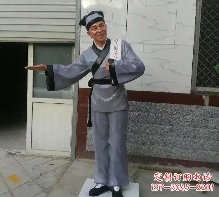 宁德玻璃钢仿真店小二雕塑