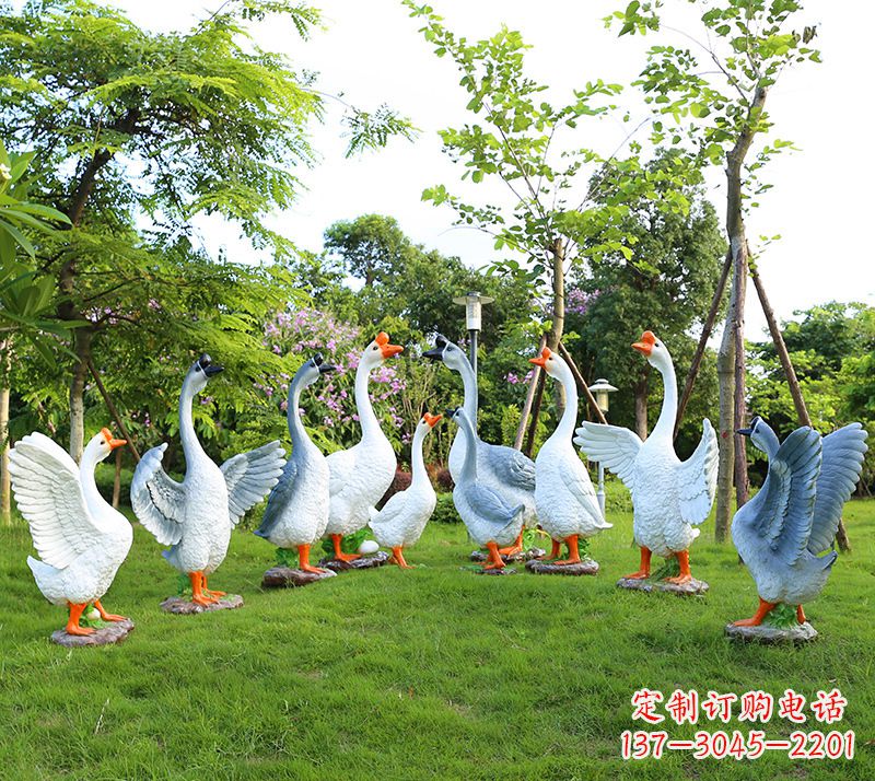 宁德玻璃钢雕刻的精美鹅