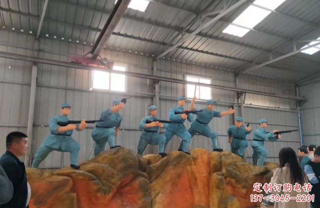 宁德英雄雕塑玻璃钢仿真抗战人物景观雕塑