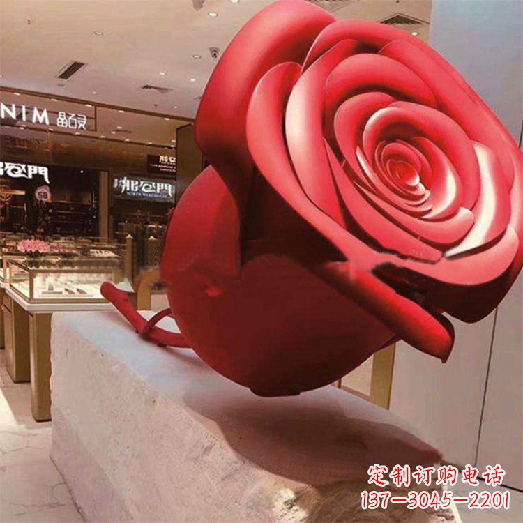 宁德玻璃钢玫瑰花雕塑