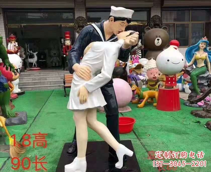宁德玻璃钢情侣雕塑——浪漫婚庆景观