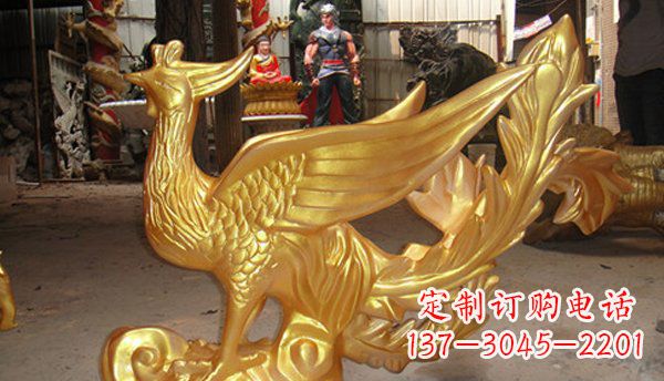 宁德玻璃钢凤凰仿铜动物雕塑传承传统文化