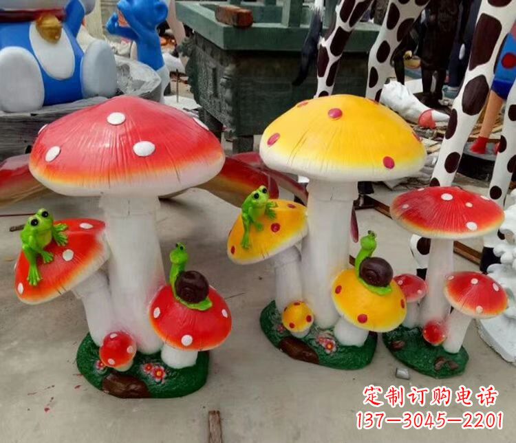 宁德玻璃钢蘑菇雕塑精美多彩