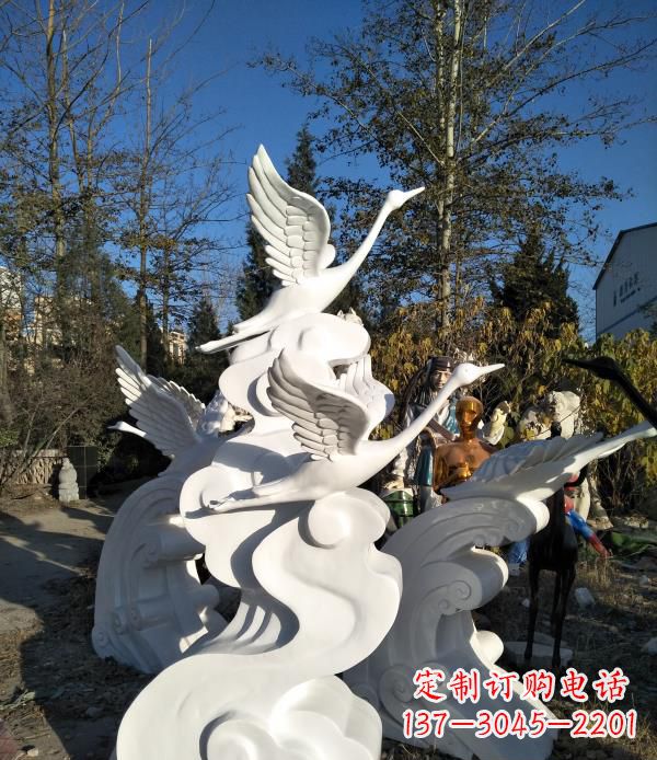宁德玻璃钢公园海浪天鹅雕塑