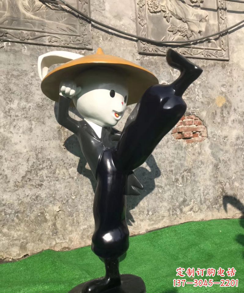 宁德玻璃钢公园仿真兔子雕塑