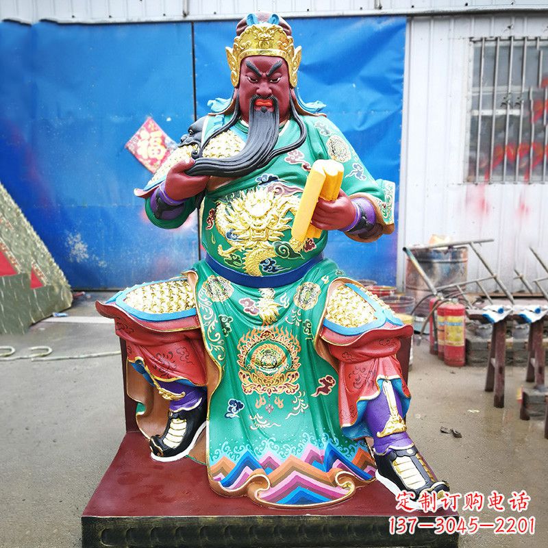 宁德玻璃钢关圣帝君彩绘雕塑