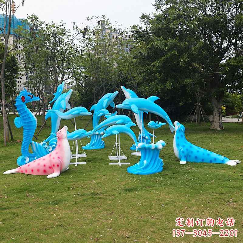 宁德玻璃钢海豚雕塑艺术的精美表现