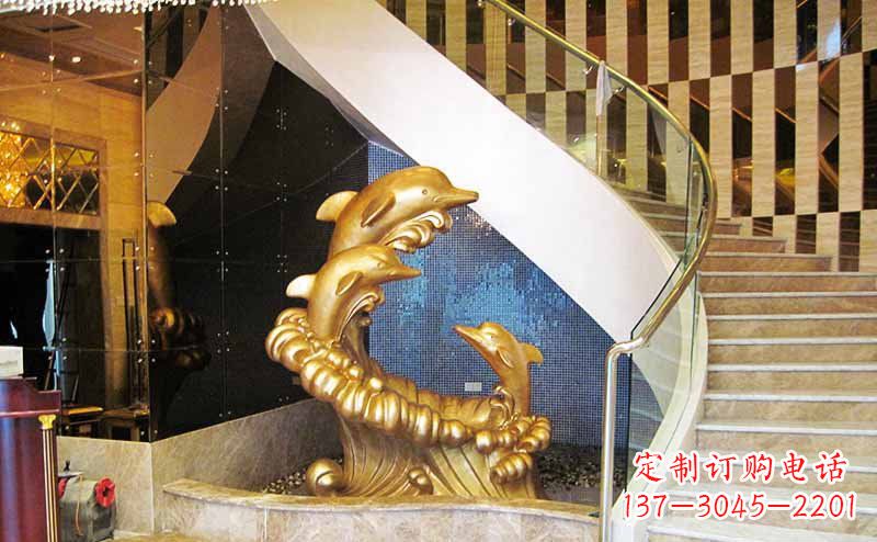 宁德玻璃钢海豚雕塑精美的艺术精品
