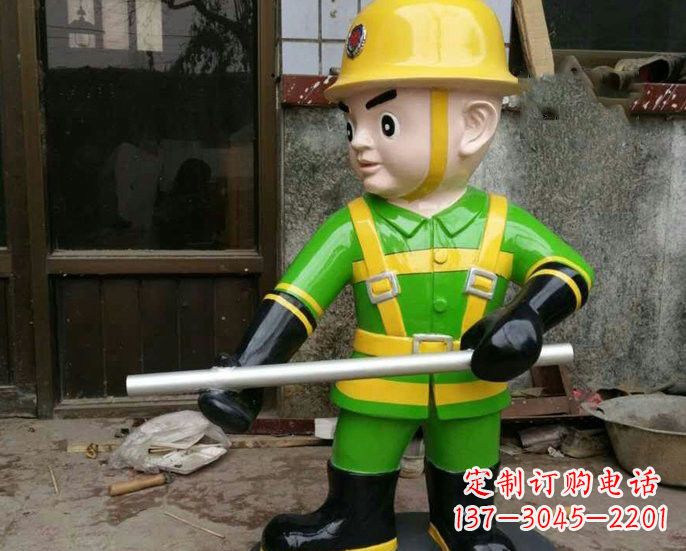 宁德玻璃钢消防员雕塑——让爱与勇气永恒