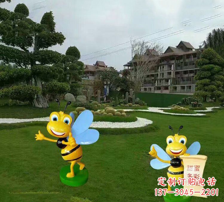 宁德精美的玻璃钢卡通小蜜蜂雕塑
