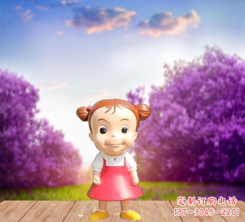 宁德精美玻璃钢卡通小女孩雕塑