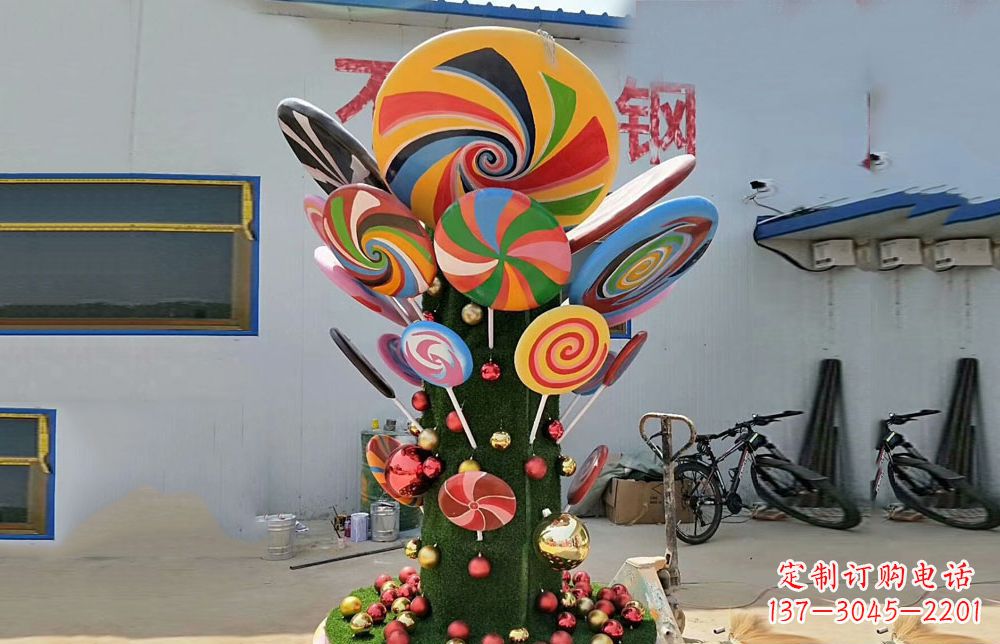 宁德不锈钢彩色棒棒糖雕塑艺术与景观的完美结合