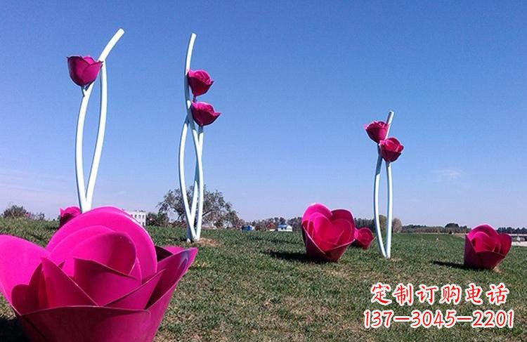 宁德不锈钢彩色玫瑰雕塑艺术精美的象征