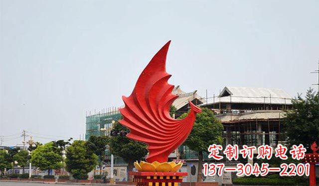 宁德不锈钢凤凰雕塑象征着城市繁荣