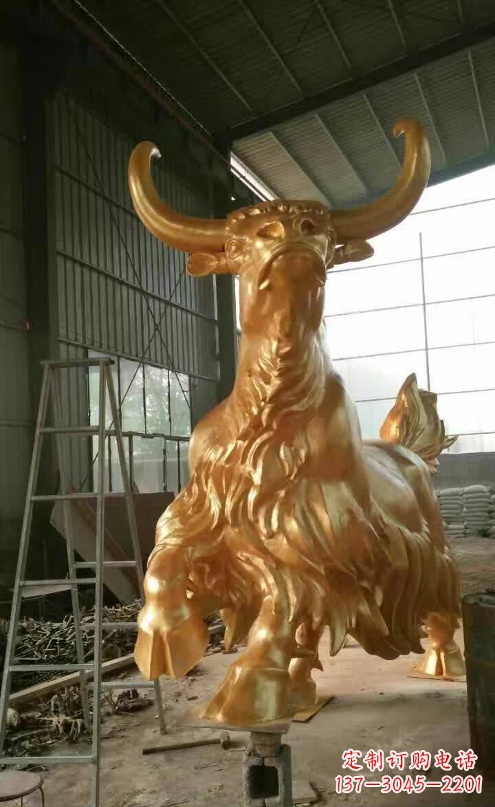 宁德不锈钢城市钛金牦牛雕塑