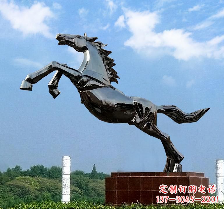 宁德不锈钢城市艺术奔马雕塑