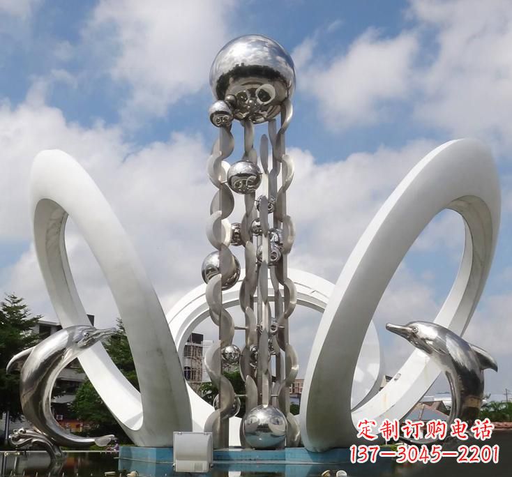 宁德不锈钢城市艺术海豚雕塑美丽的海洋守护者