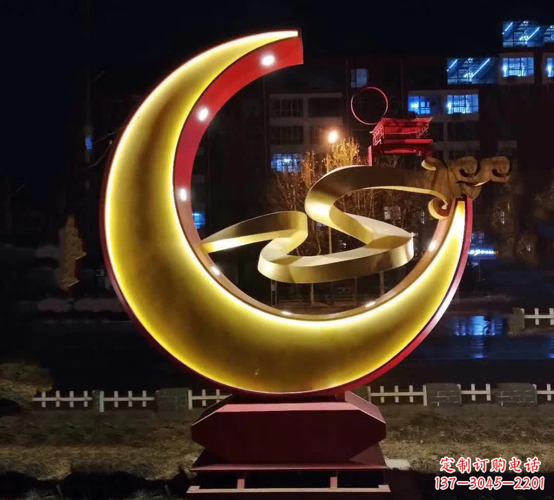 宁德不锈钢城市月亮雕塑1