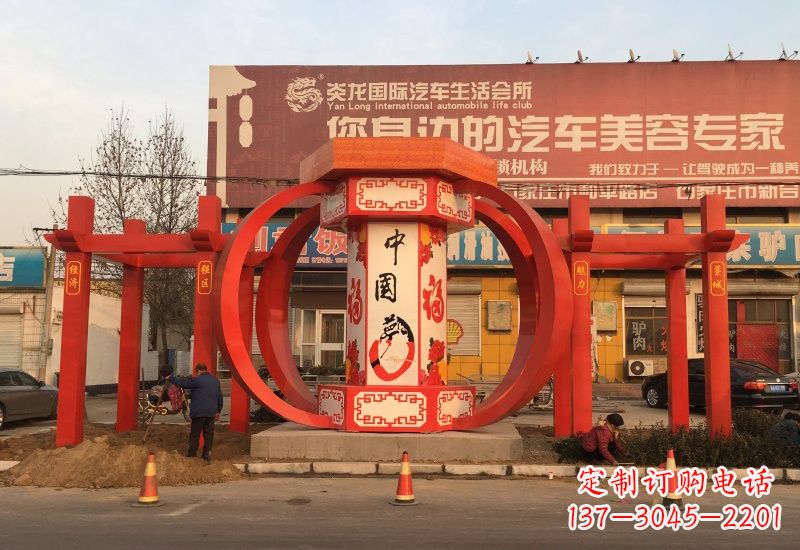 宁德不锈钢灯笼雕塑——中国梦的象征
