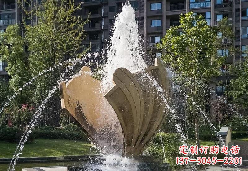 宁德不锈钢抽象贝壳喷泉雕塑