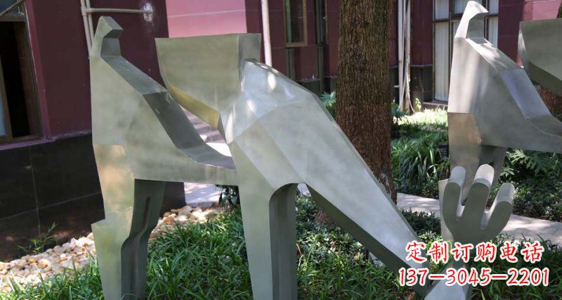 宁德精美的不锈钢梅花鹿雕塑