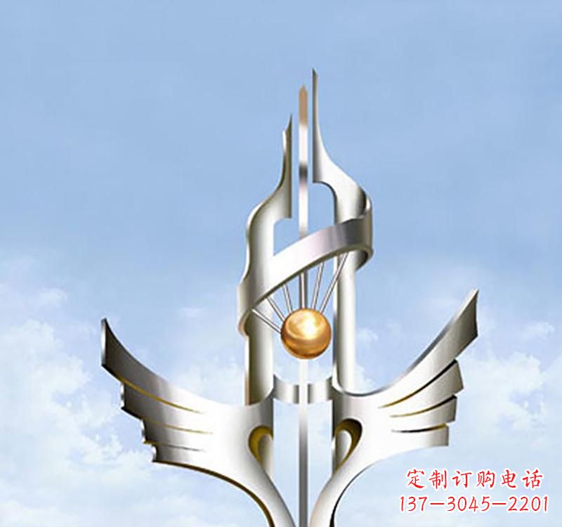 宁德不锈钢抽象创意翅膀雕塑