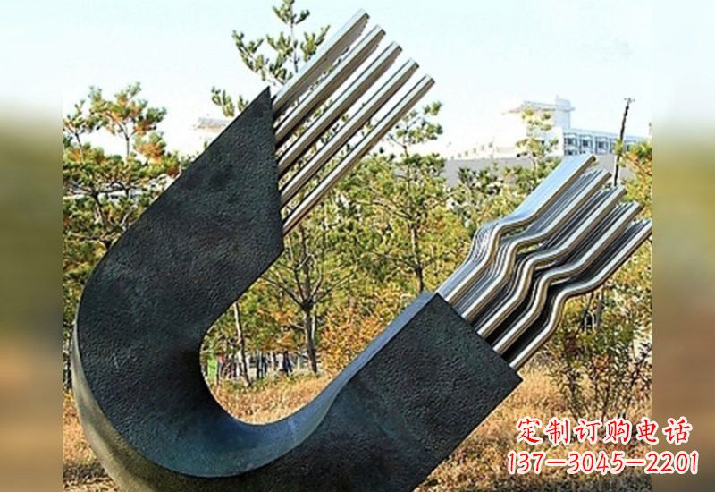 宁德不锈钢抽象磁铁雕塑