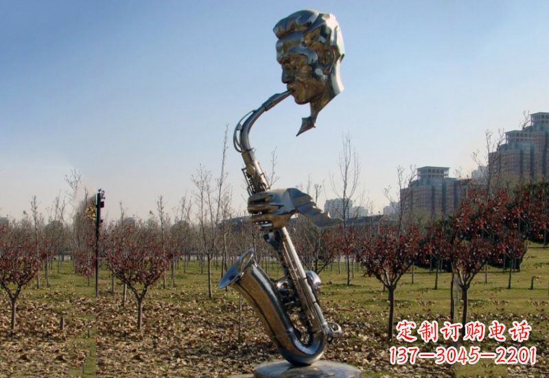 宁德不锈钢抽象吹萨克斯人物雕塑