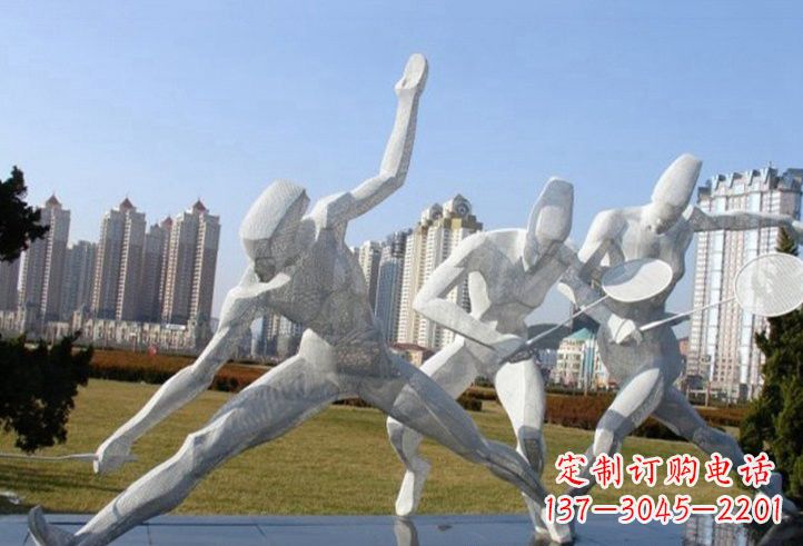 宁德不锈钢抽象打羽毛球人物雕塑