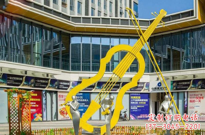 宁德不锈钢抽象大提琴雕塑