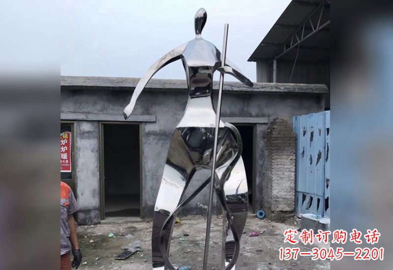 宁德不锈钢抽象大提琴人物雕塑