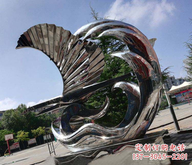 宁德不锈钢抽象帆船雕塑1