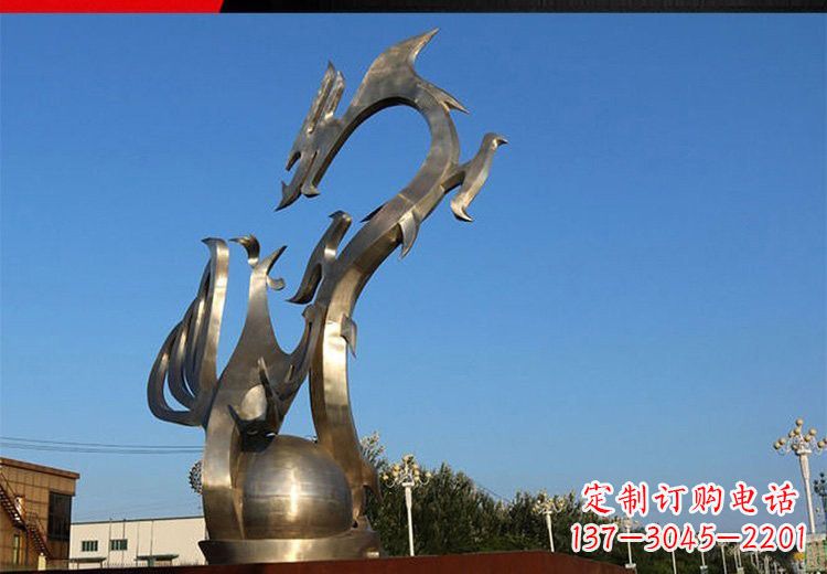 宁德不锈钢龙凤雕塑艺术精美的精品