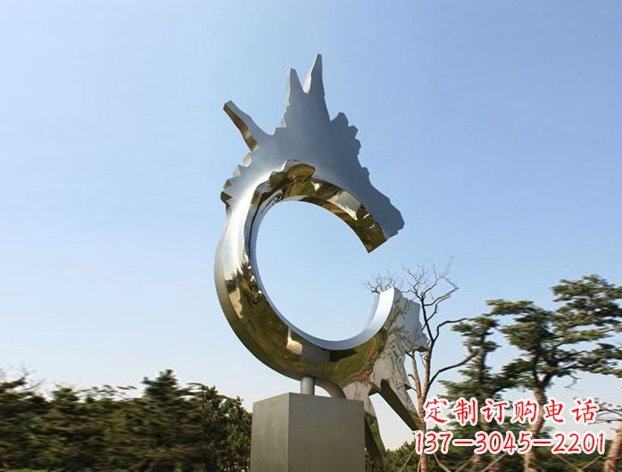 宁德不锈钢抽象龙头雕塑