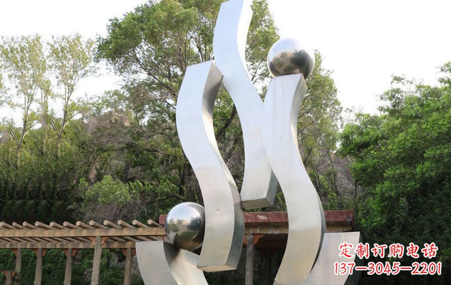 宁德不锈钢飘带雕塑美化小区景观