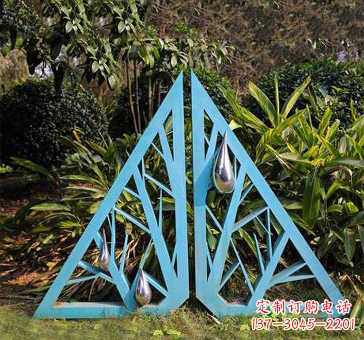 宁德不锈钢抽象树枝和水滴雕塑