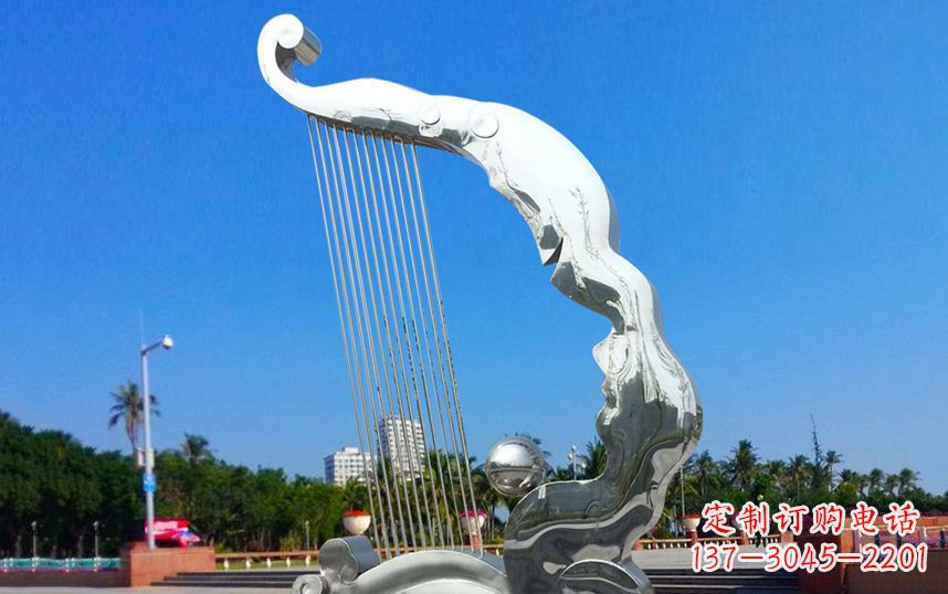 宁德不锈钢抽象竖琴广场雕塑