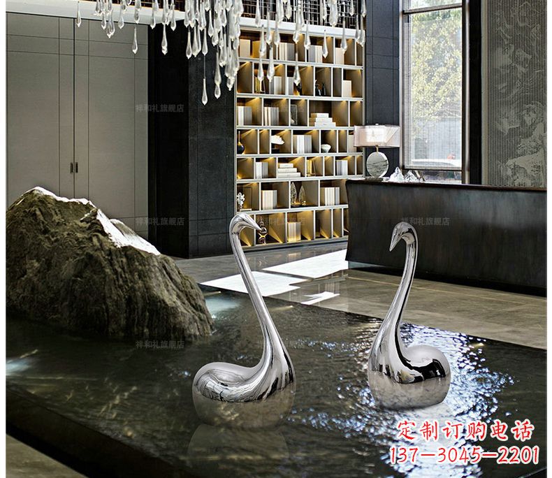 宁德精致的不锈钢天鹅雕塑