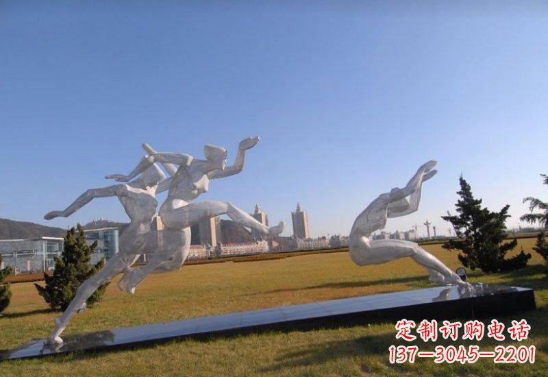 宁德不锈钢抽象跳远的运动员雕塑